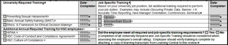 Identify Required and Job Specific Training